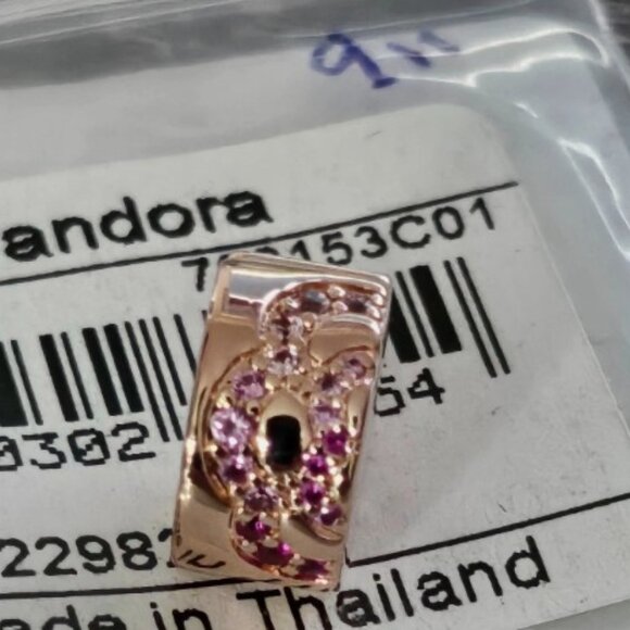 Authentic PANDORA *CHINA EXCLUSIVE* Rose Pink Fan Pattern Spacer Clip 788153C01 - Picture 15 of 15